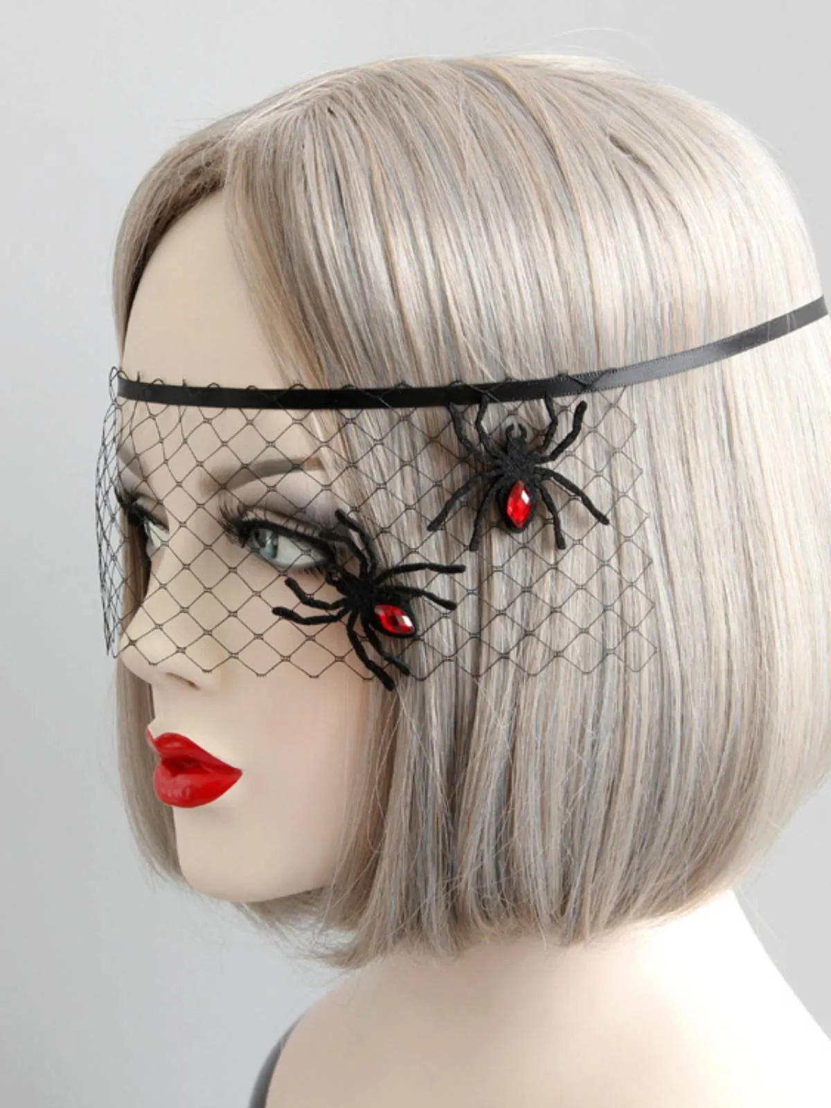 Halloween Rhinestones Spider Mesh Headband sold by Retro Stage