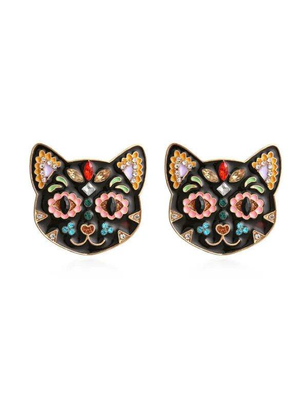 Black 1950s Halloween Cat Earring sold by Retro Stage