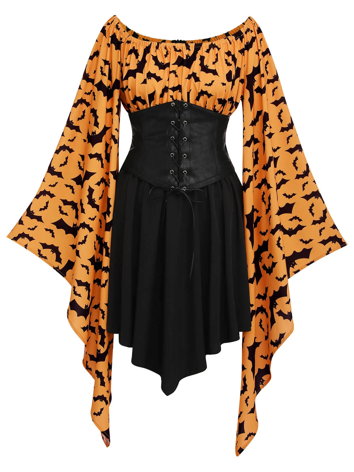 Halloween Gothic Bat Empire Waist Dress sold by Retro Stage product image thumbnail 3