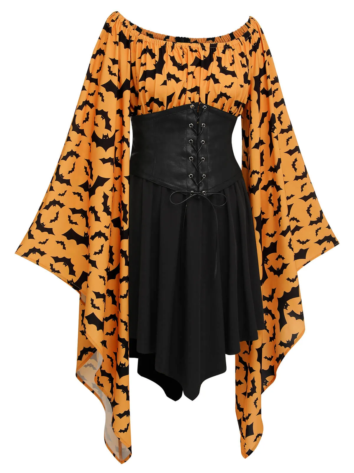 Halloween Gothic Bat Empire Waist Dress sold by Retro Stage product image thumbnail 4