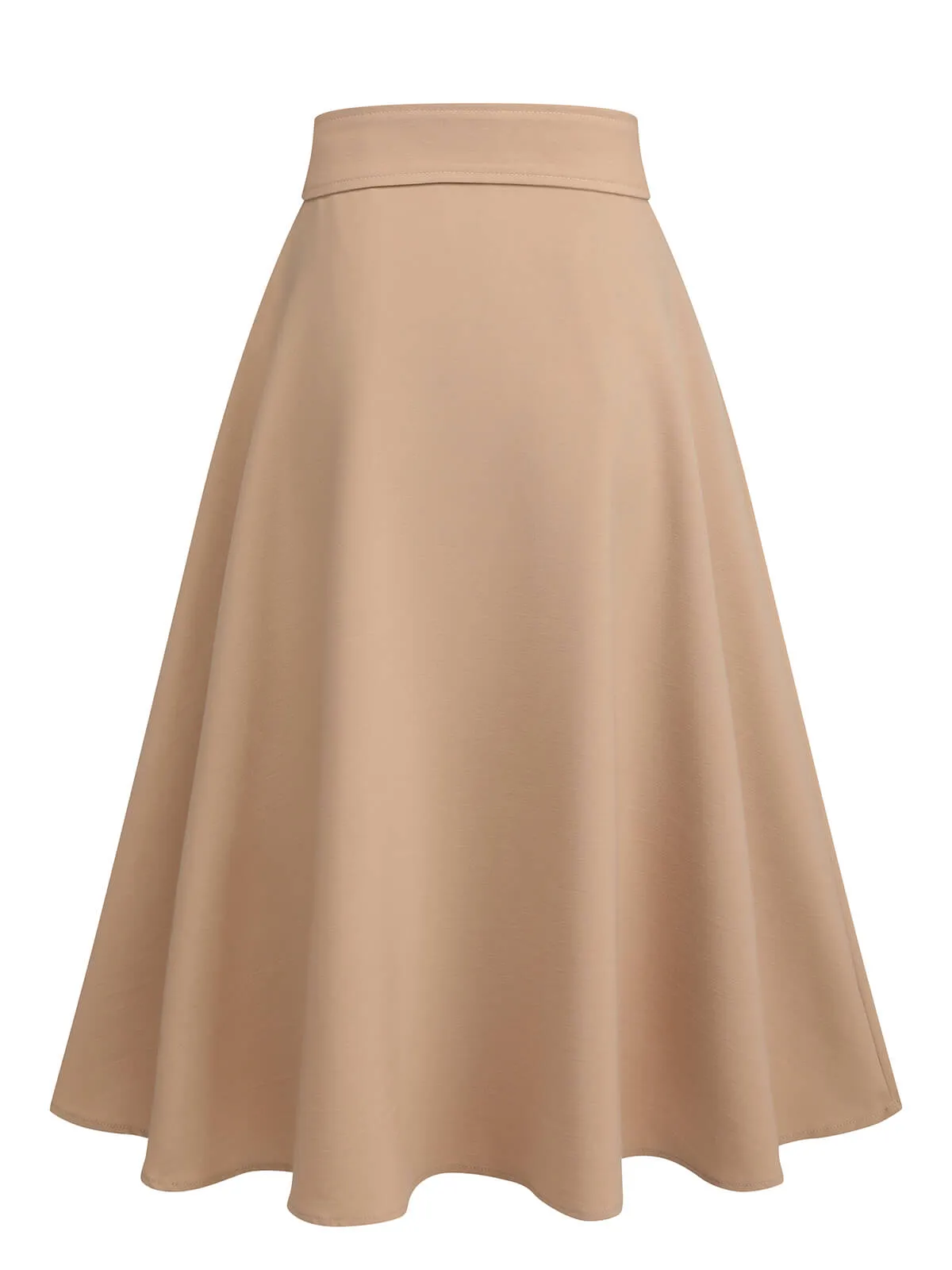 Khaki 1950s Big Pockets Button Skirt sold by Retro Stage product image thumbnail 3