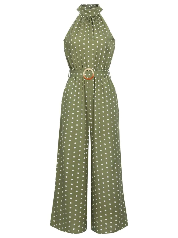 1930s Polka Dot Belt Jumpsuit sold by Retro Stage