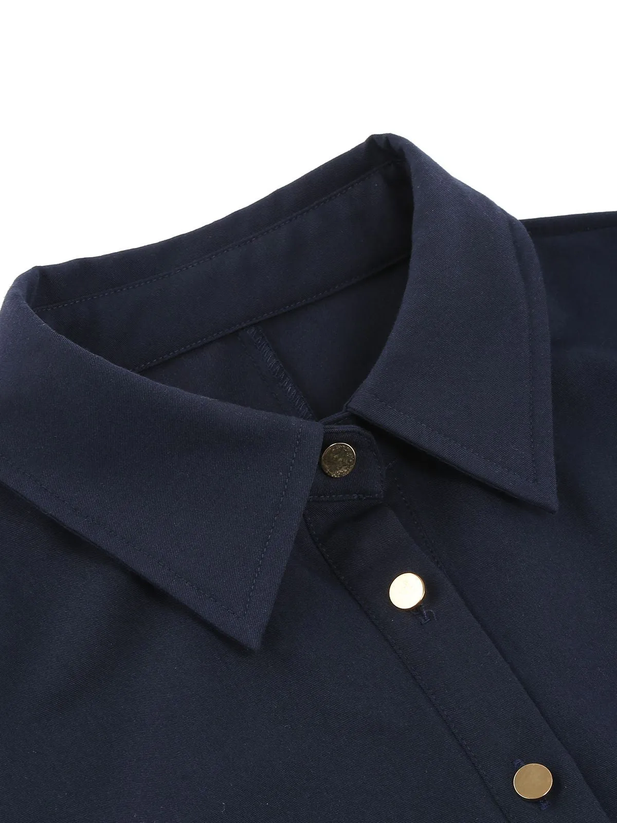 Navy Blue 1950s Solid Belt Swing Dress sold by Retro Stage product image thumbnail 4