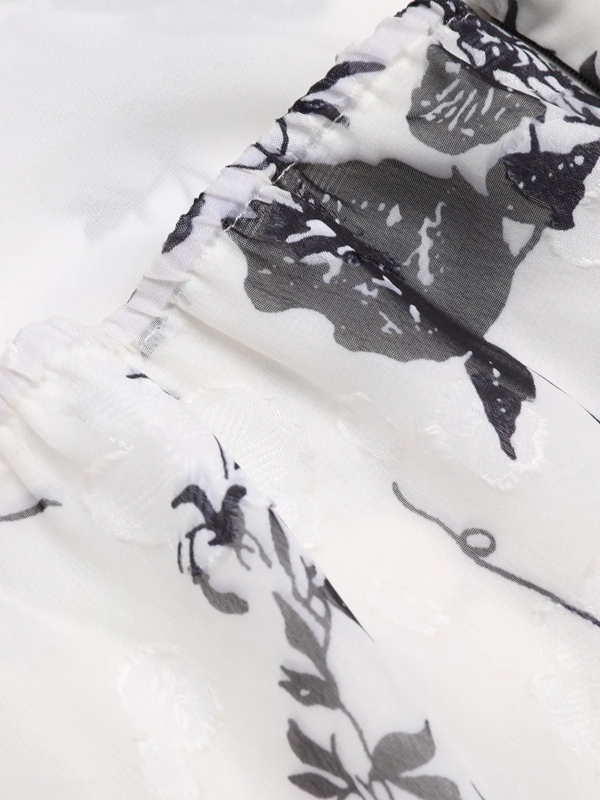 Black White 1930s Floral Halter Strap Jumpsuit sold by Retro Stage product image thumbnail 5