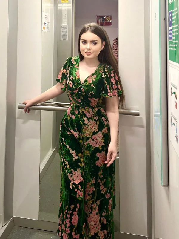 Green 1930s Velvet Vintage Jumpsuit sold by Retro Stage