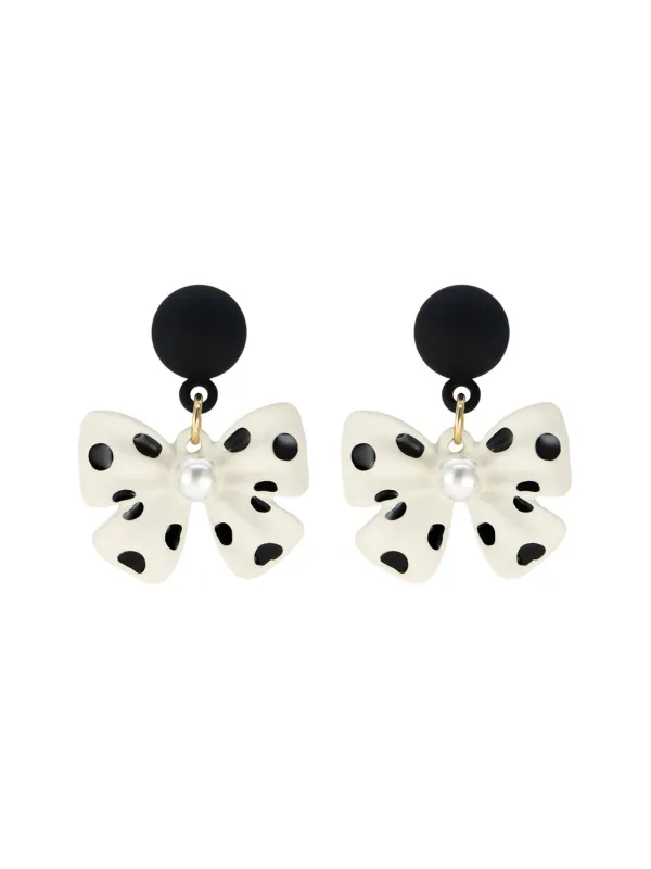 Retro Polka Dot Bowknot Earrings sold by Retro Stage
