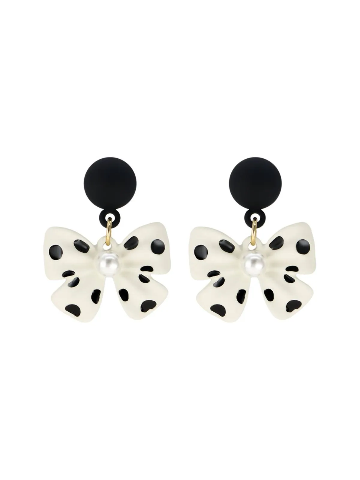 Retro Polka Dot Bowknot Earrings sold by Retro Stage