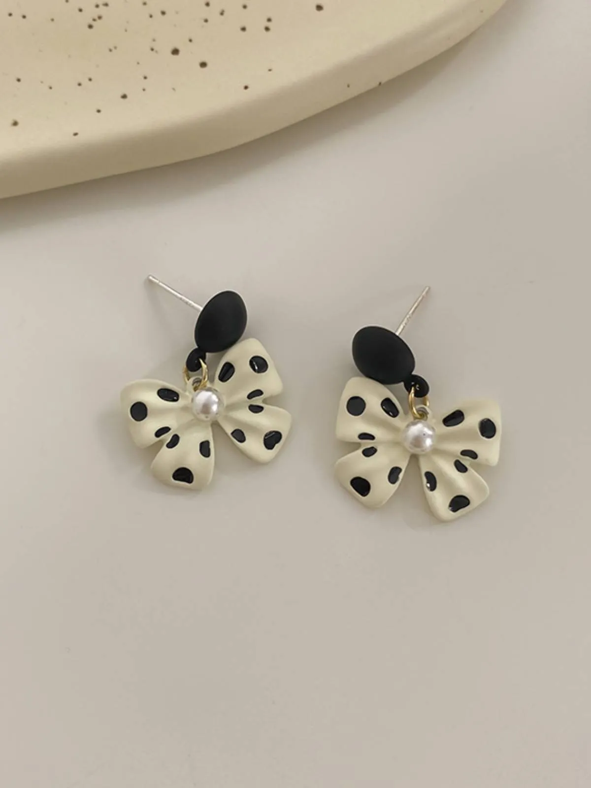 Retro Polka Dot Bowknot Earrings sold by Retro Stage product image thumbnail 2