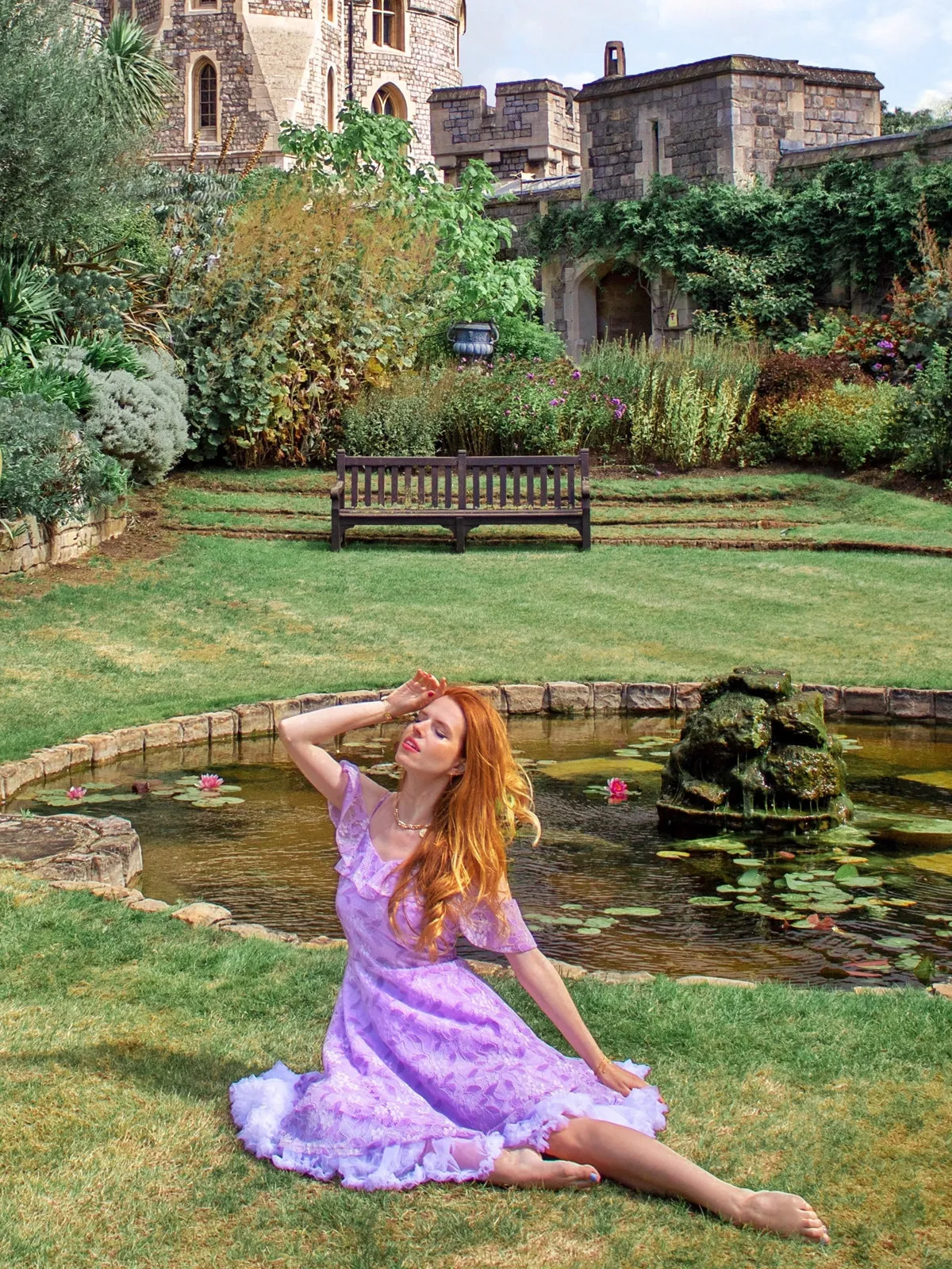 1950s Lace Cold Shoulder Ruffle Dress sold by Retro Stage product image thumbnail 2