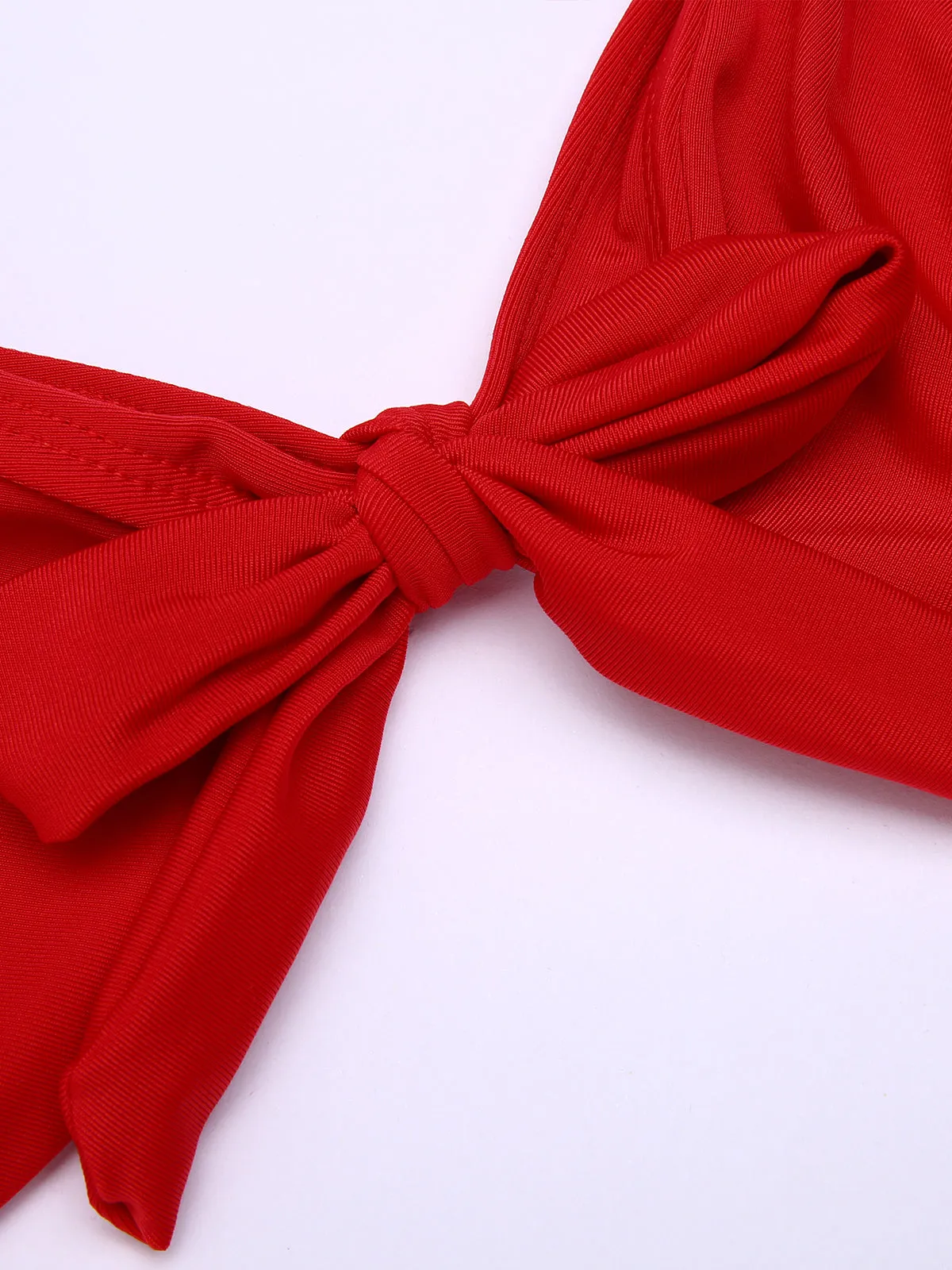 Red 1950s Polka Dots Halter Bikini Set sold by Retro Stage product image thumbnail 5