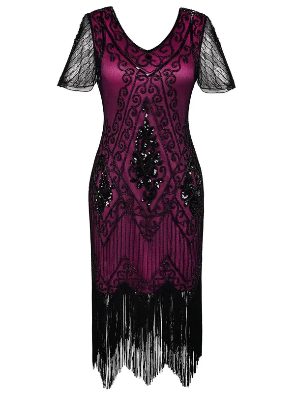 [US Warehouse] 1920s Sequin Art Deco Flapper Dress sold by Retro Stage