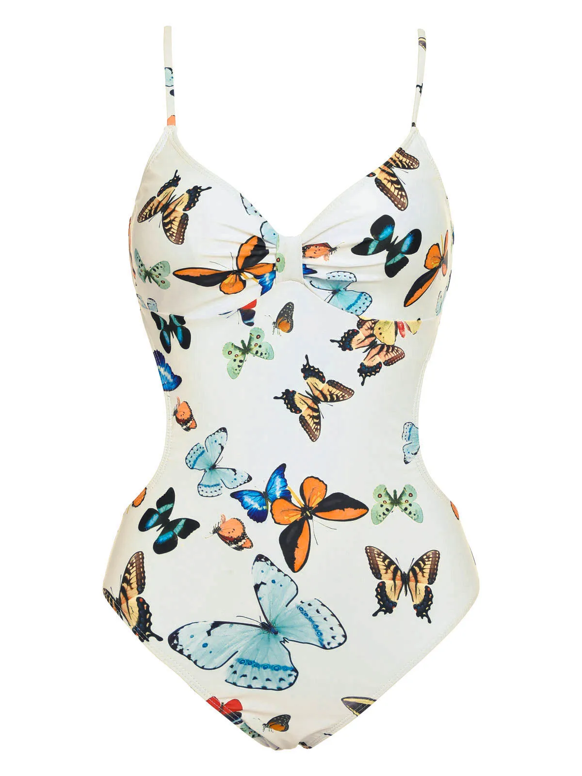 1960s Butterflies Strap One-piece Swimsuit & Cover-up Skirt sold by Retro Stage product image thumbnail 4