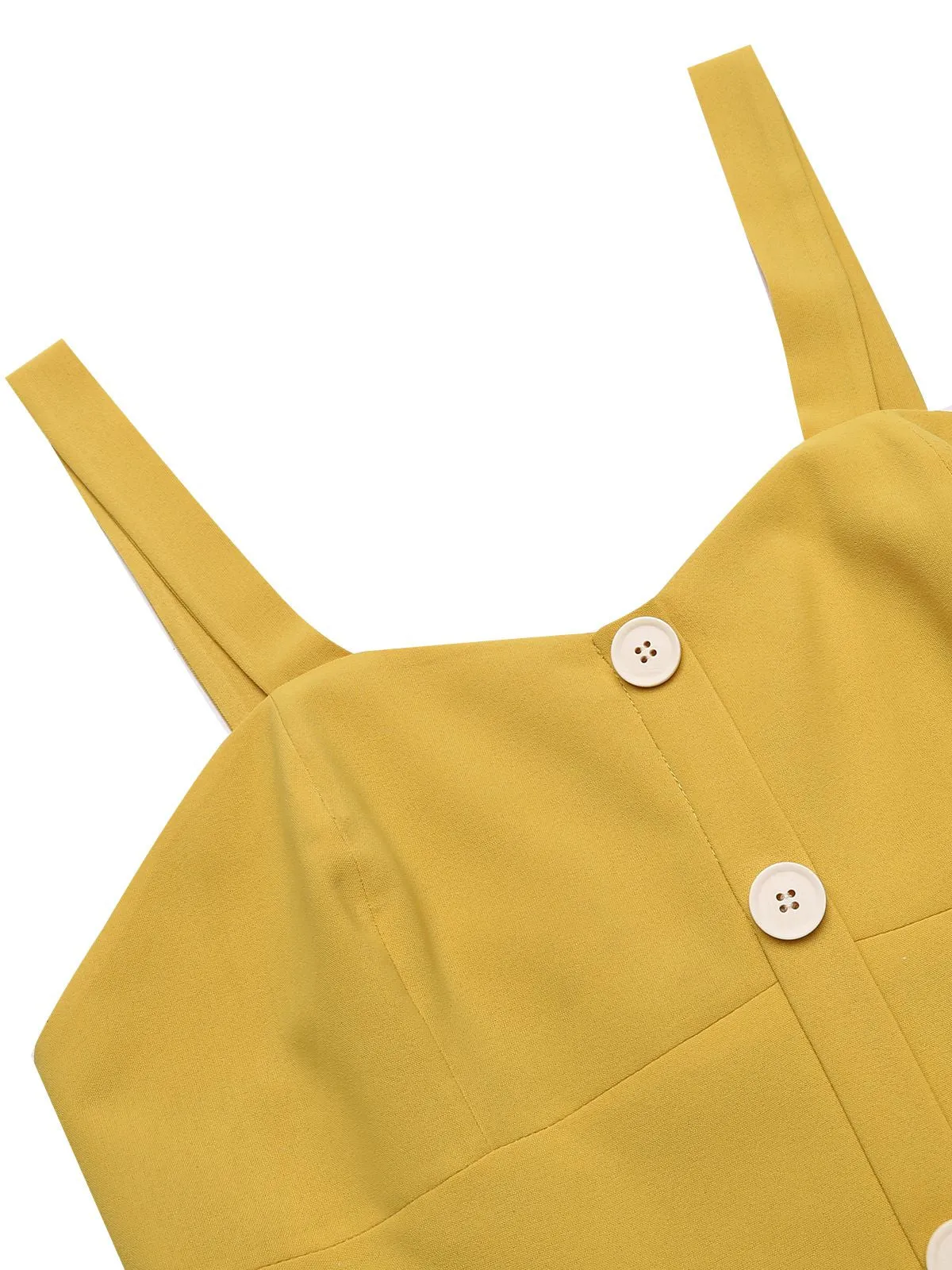 Yellow 1950s Romper & White Floral Skirt sold by Retro Stage product image thumbnail 3