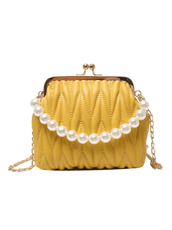 Retro Pearl Chain Solid Frame Bag sold by Retro Stage