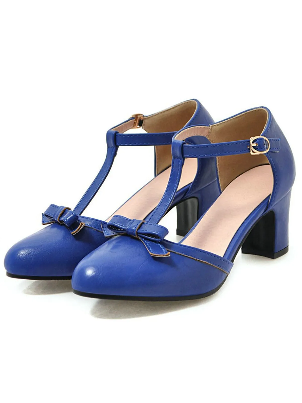 Retro Bow T-strap Chunky Heels Shoes sold by Retro Stage product image thumbnail 4