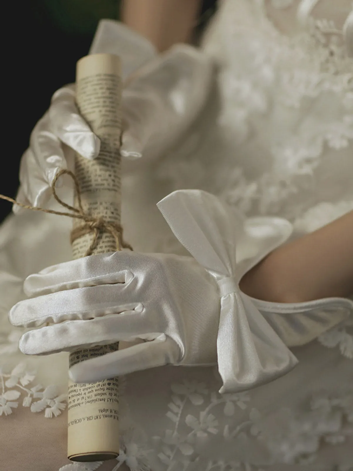 Retro Silky Bowknot Split Gloves sold by Retro Stage