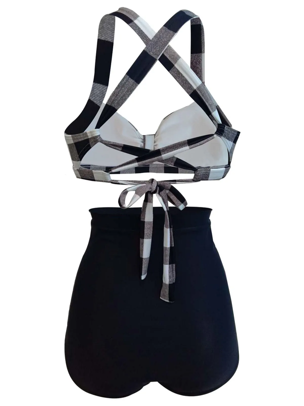 1950s Plaid Criss Cross Pleated Bikini sold by Retro Stage product image thumbnail 2
