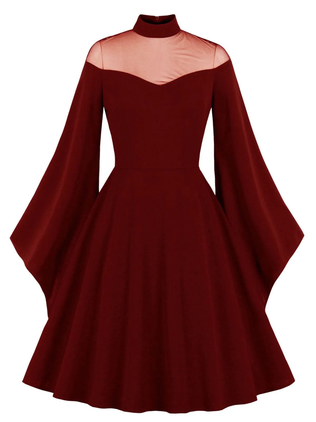 1950s Angel Sleeve Solid Swing Dress sold by Retro Stage product image thumbnail 3