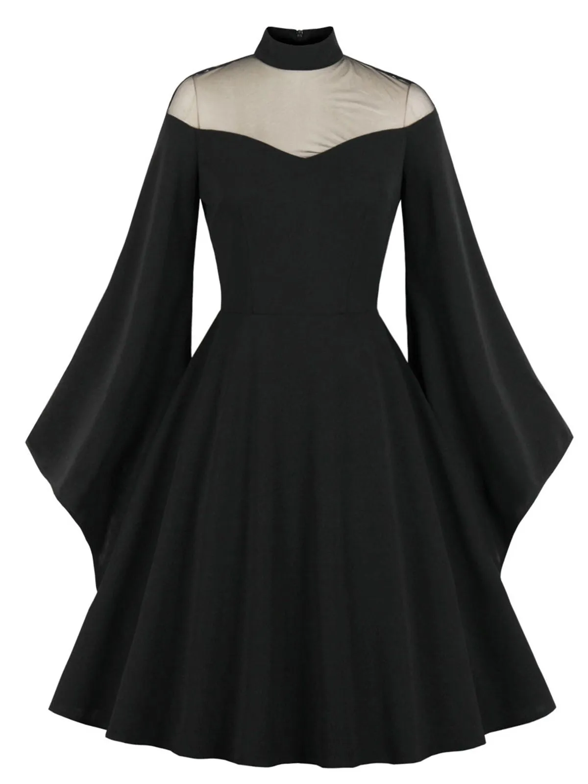 1950s Angel Sleeve Solid Swing Dress sold by Retro Stage