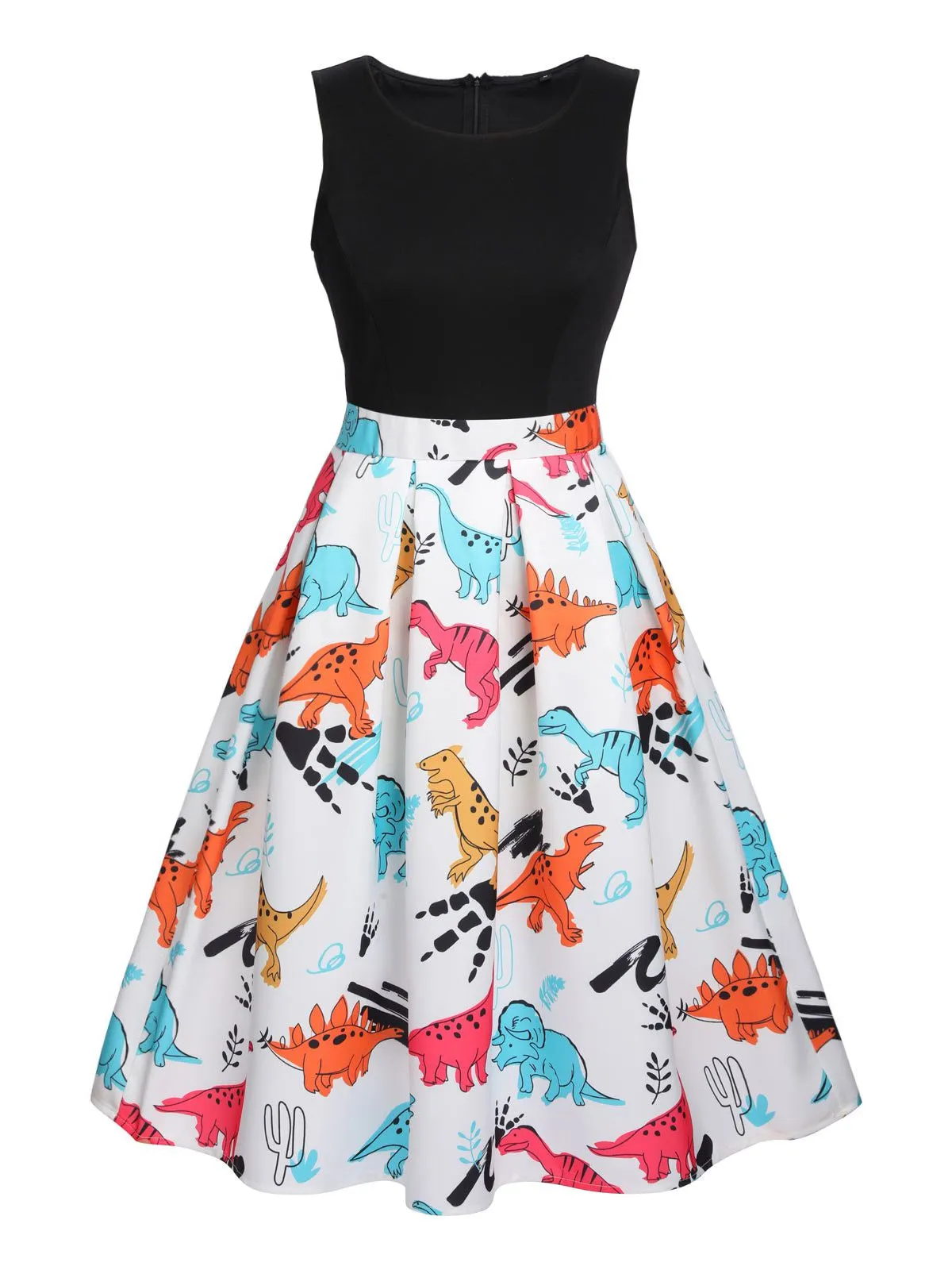 1950s Dinosaur Flare Dress sold by Retro Stage
