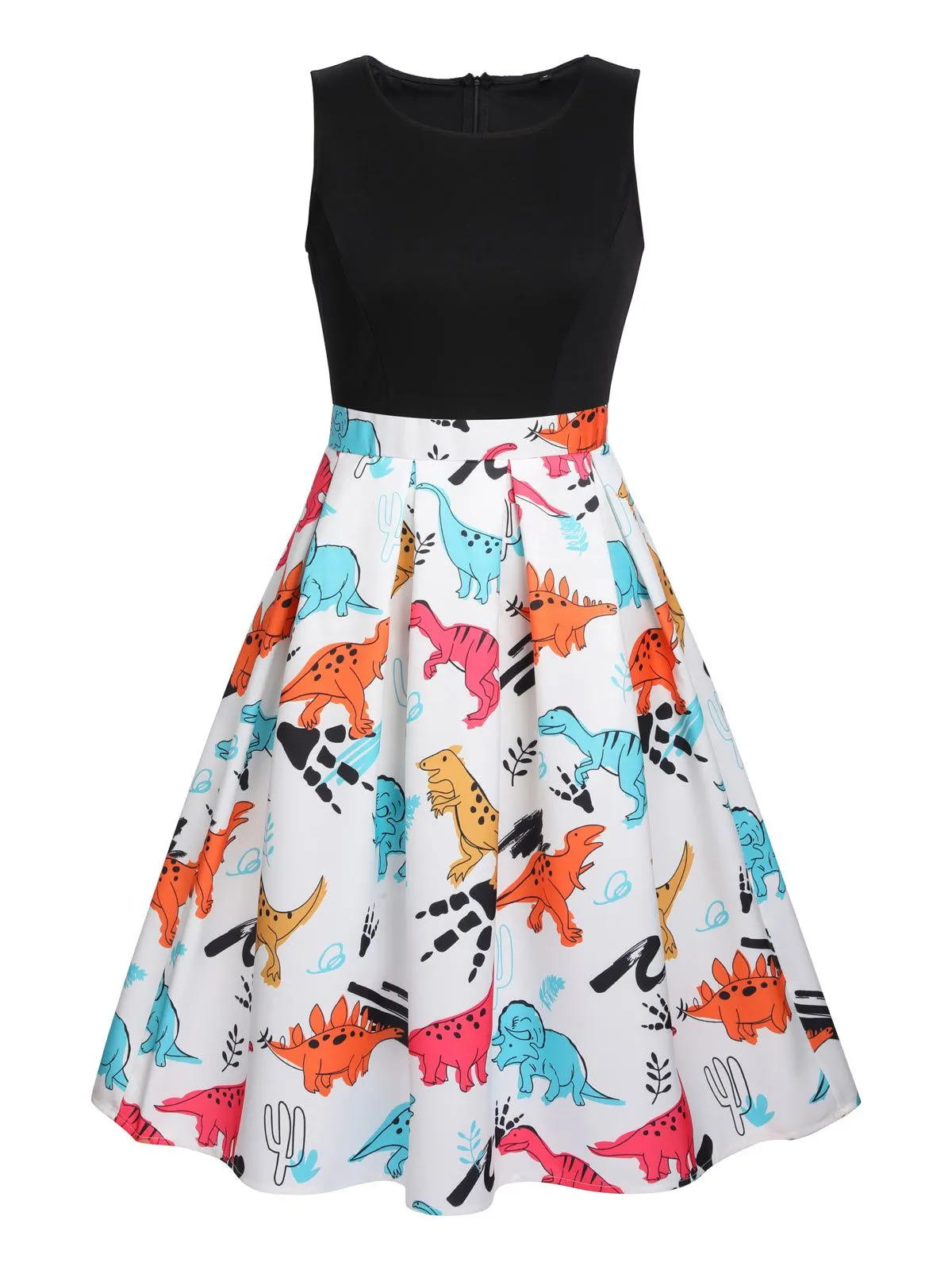 1950s Dinosaur Flare Dress sold by Retro Stage product image thumbnail 2