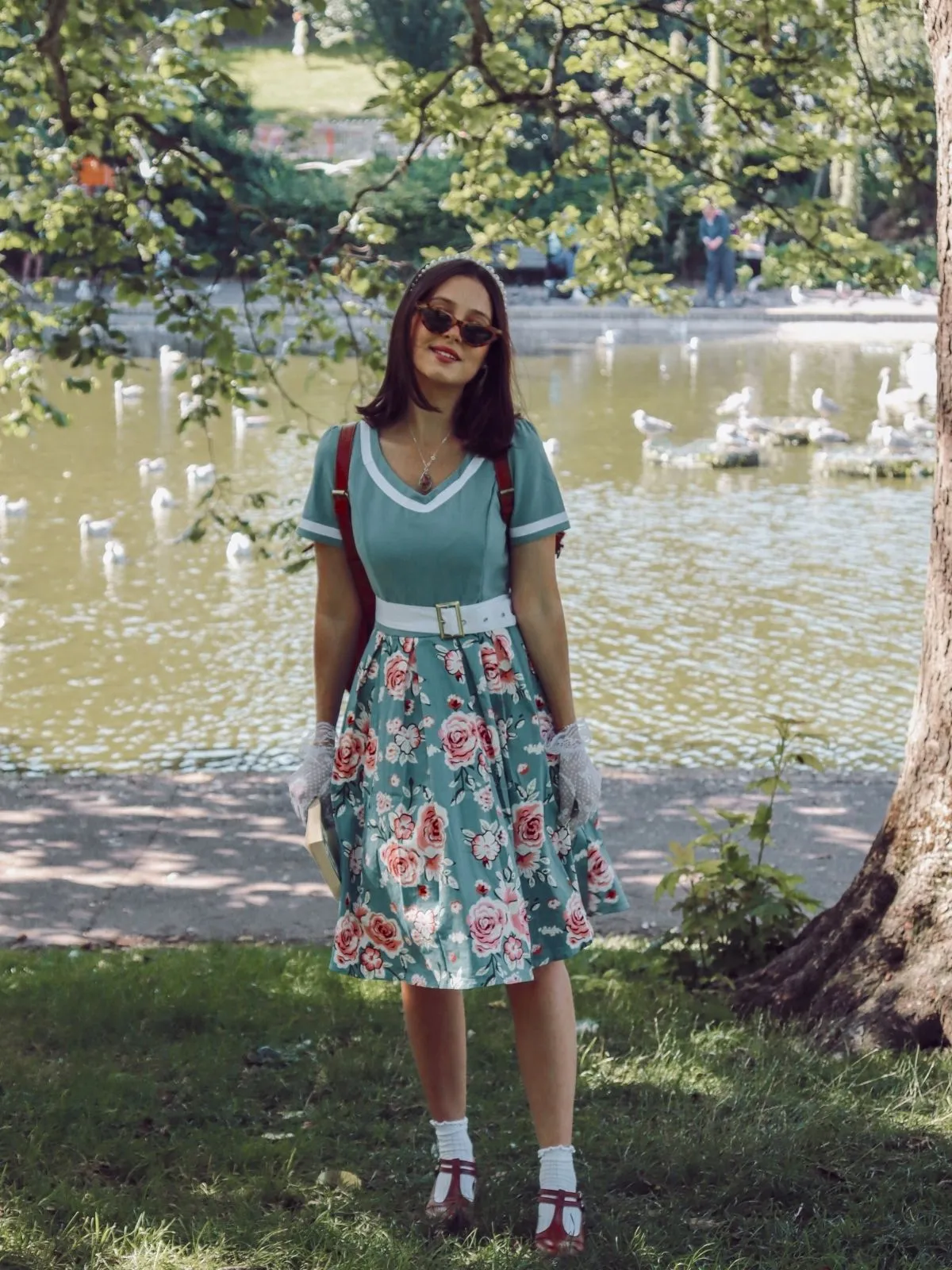 1950s Floral Patchwork Swing Dress sold by Retro Stage product image thumbnail 5