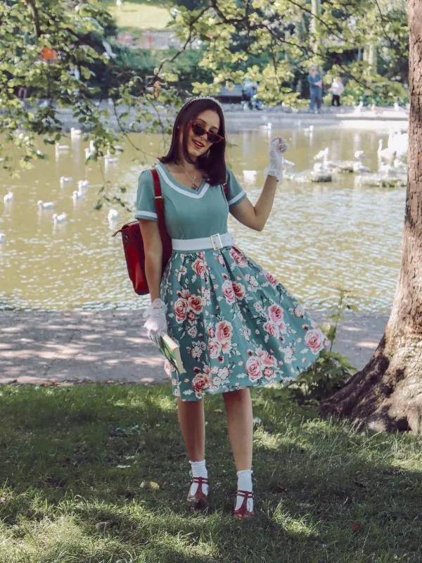 1950s Floral Patchwork Swing Dress sold by Retro Stage