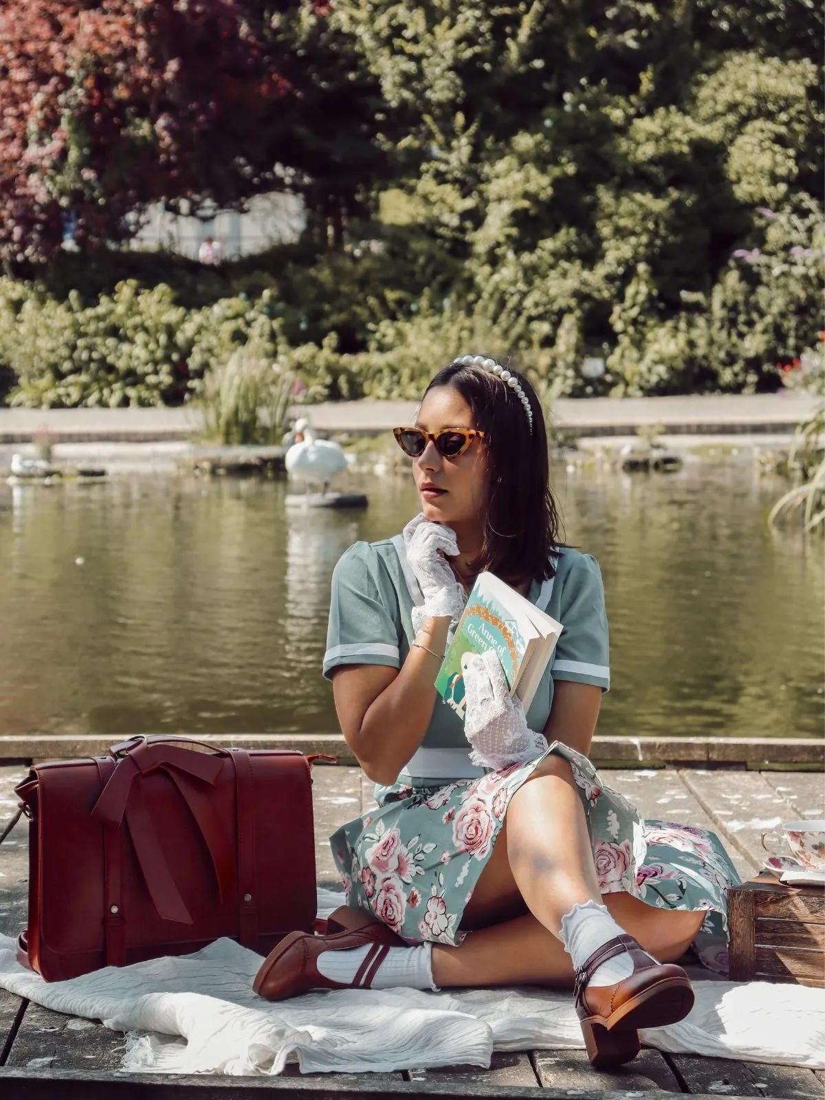 1950s Floral Patchwork Swing Dress sold by Retro Stage product image thumbnail 4