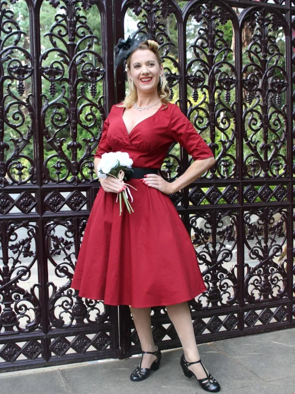 1950s Solid Sweetheart Fold Swing Dress sold by Retro Stage