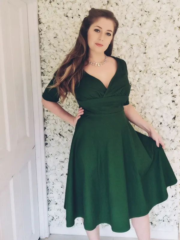 1950s Solid Sweetheart Fold Swing Dress sold by Retro Stage