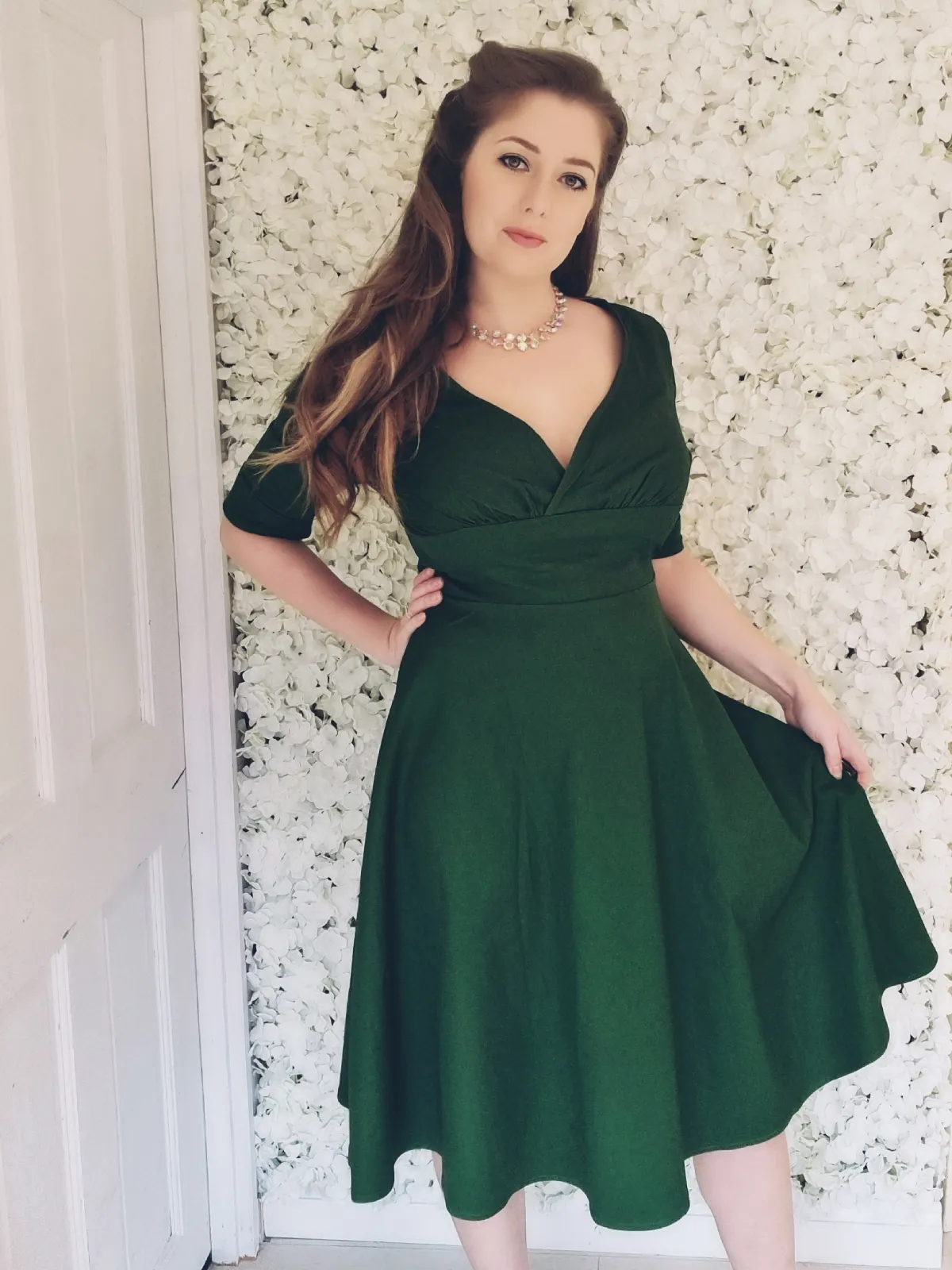 1950s Solid Sweetheart Fold Swing Dress sold by Retro Stage