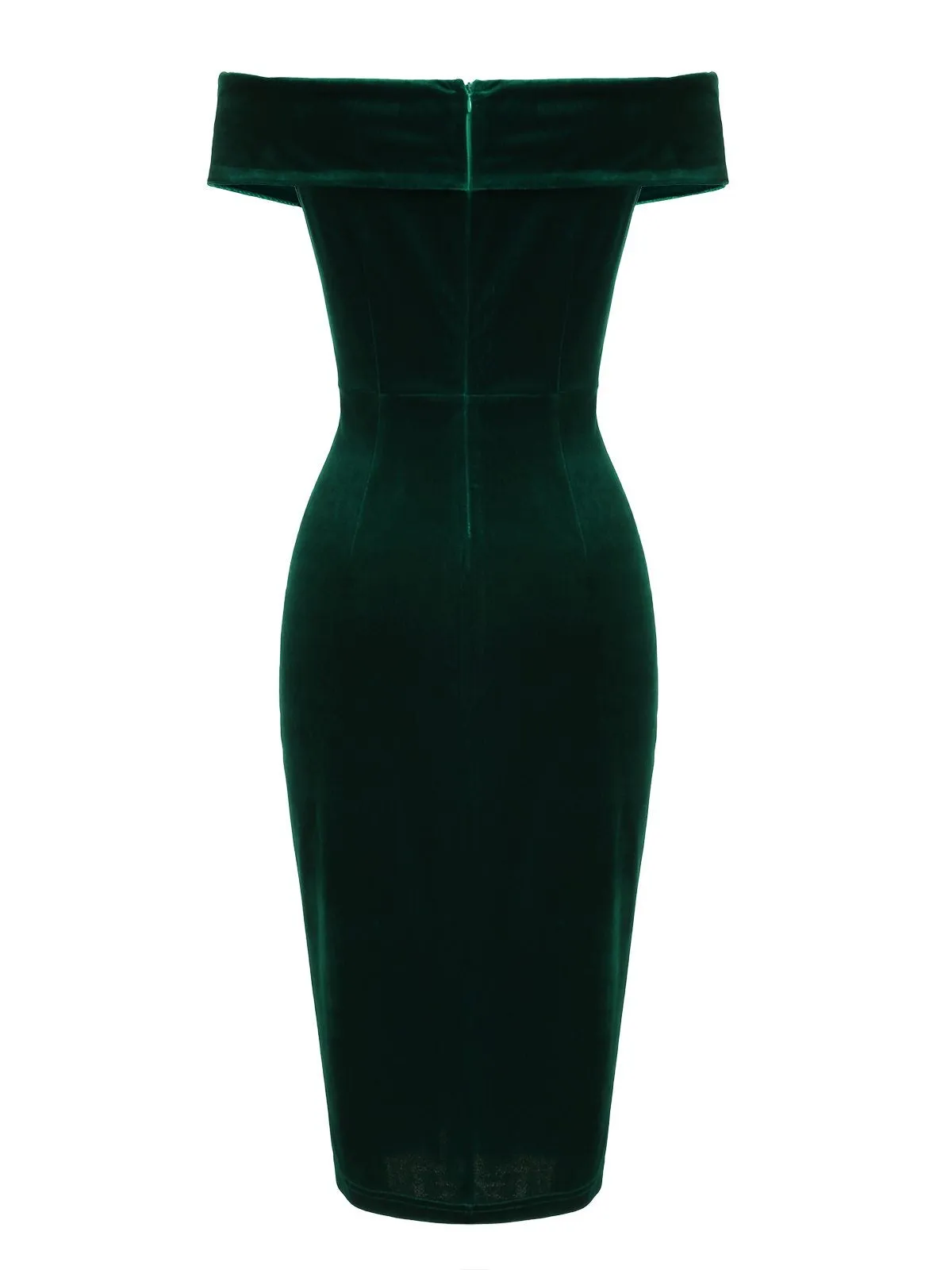 1960s Off Shoulder Velvet Bodycon Dress sold by Retro Stage product image thumbnail 5