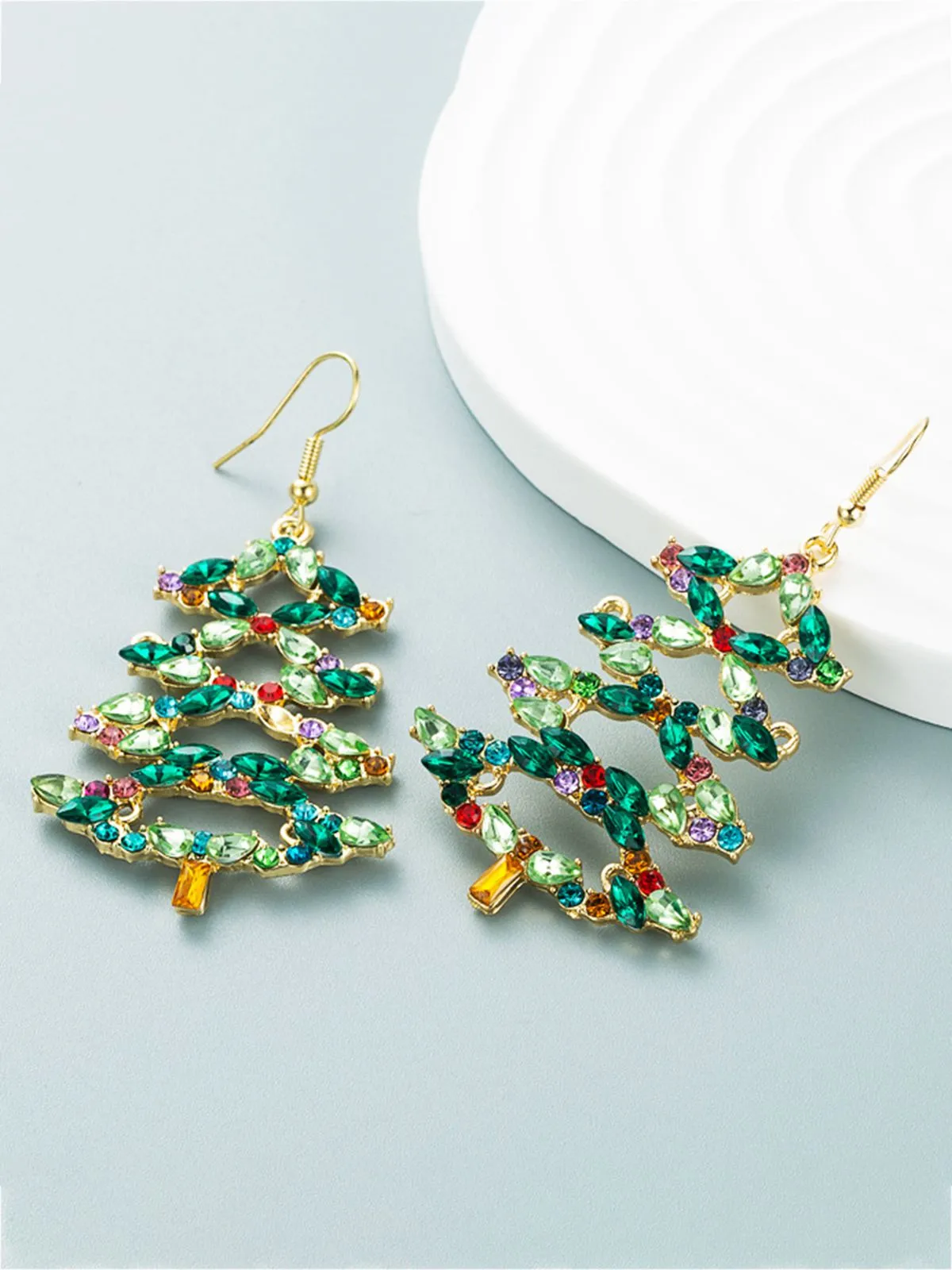 Retro Christmas Tree Alloy Earrings sold by Retro Stage product image thumbnail 2
