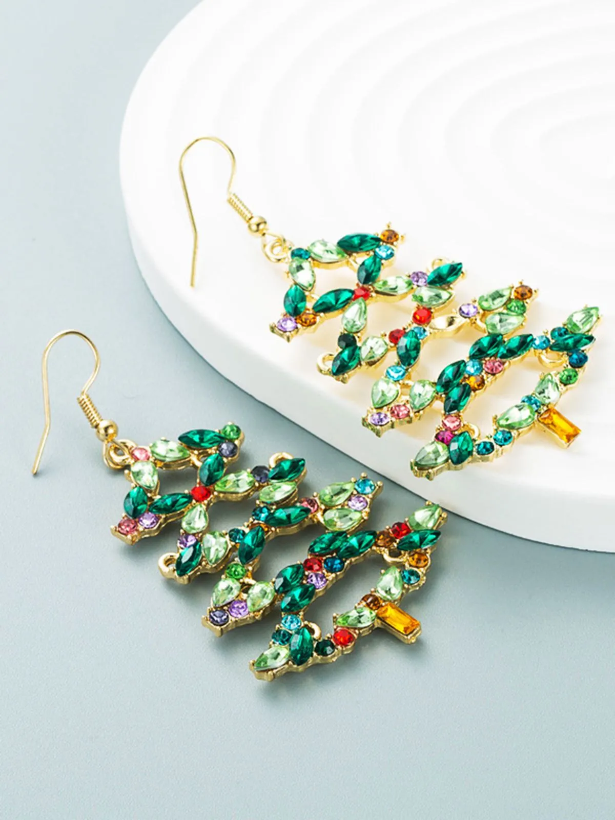 Retro Christmas Tree Alloy Earrings sold by Retro Stage product image thumbnail 3