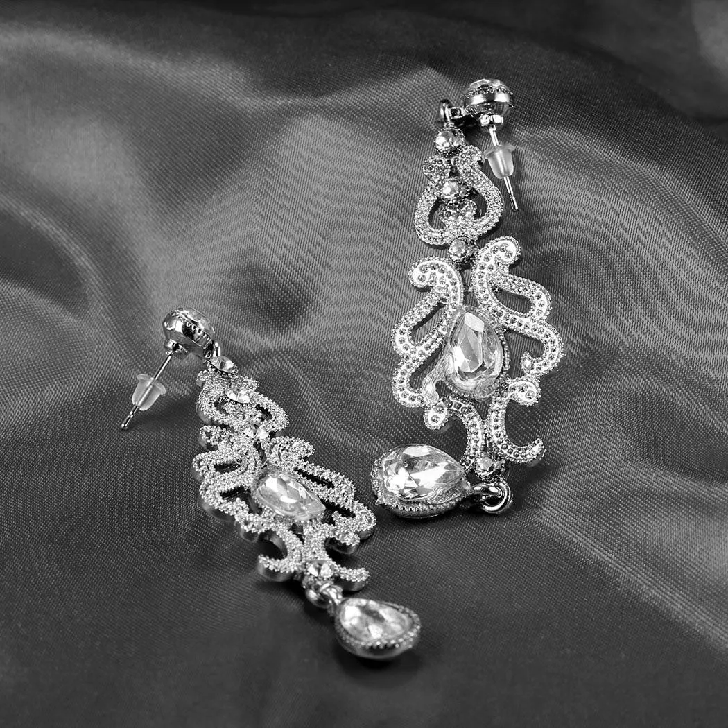 Silver 1920s Bridal Earrings sold by Retro Stage product image thumbnail 3
