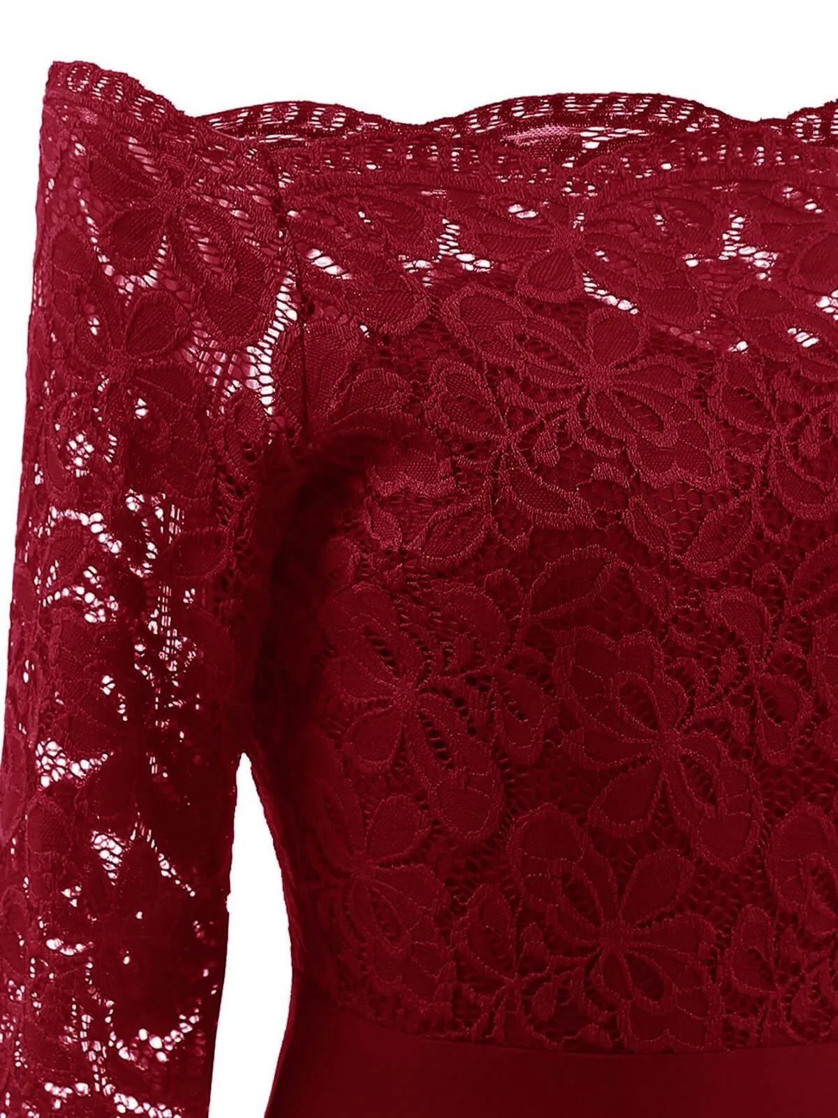 1950s Lace Off Shoulder Dress sold by Retro Stage product image thumbnail 4