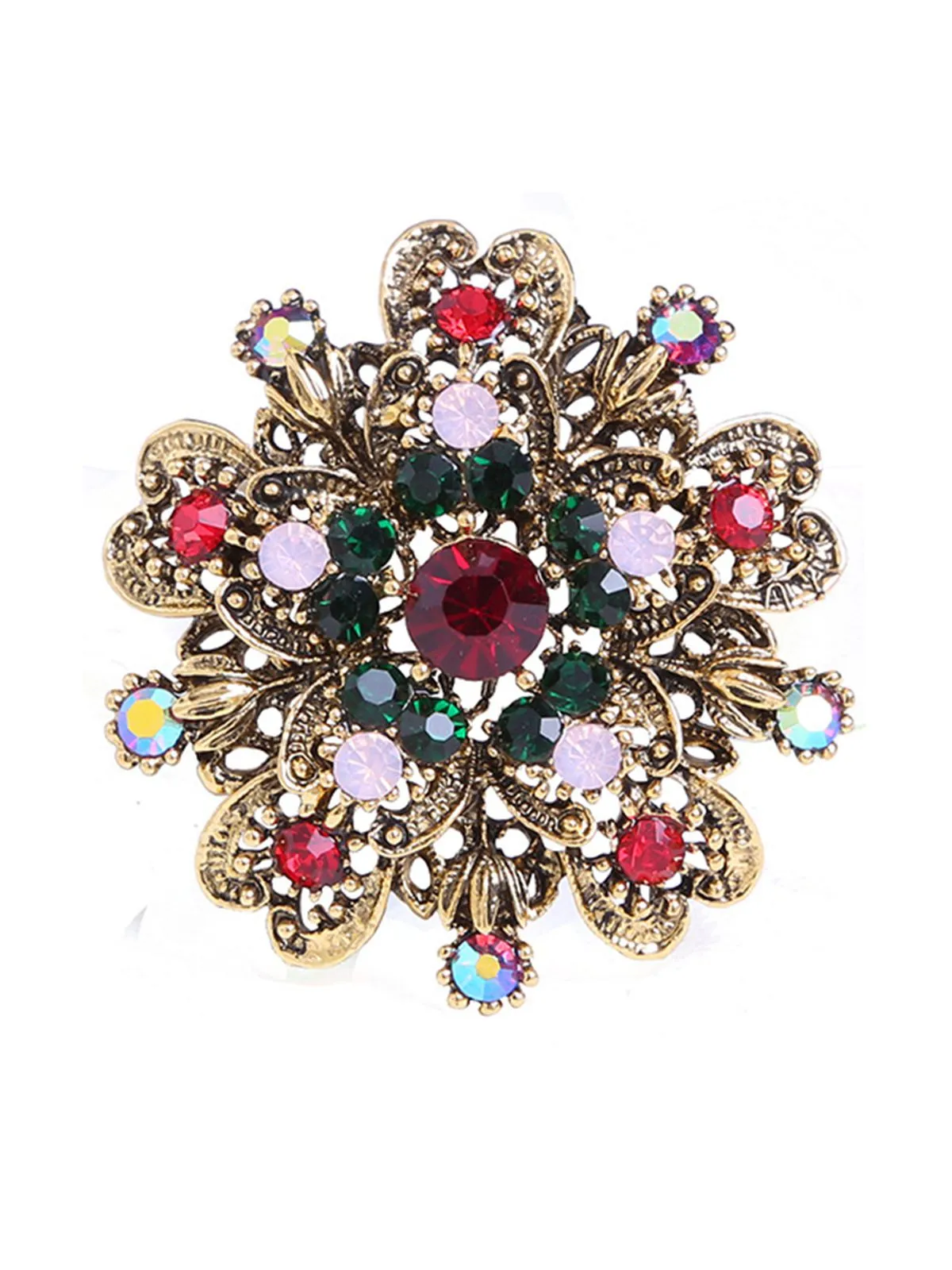 Retro Christmas Snowflake Rhinestone Brooch sold by Retro Stage