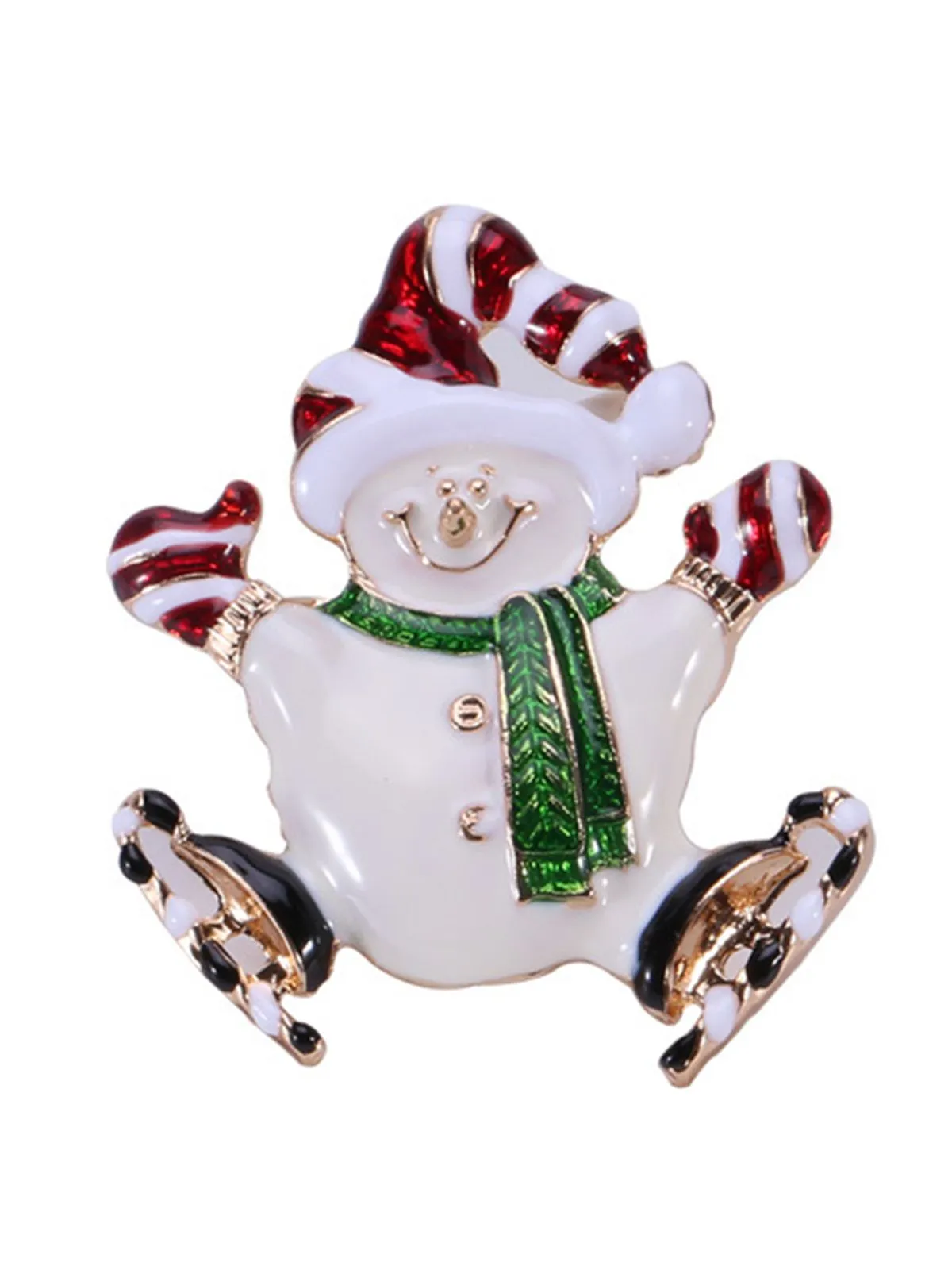Retro Christmas Snowman Rhinestone Brooch sold by Retro Stage
