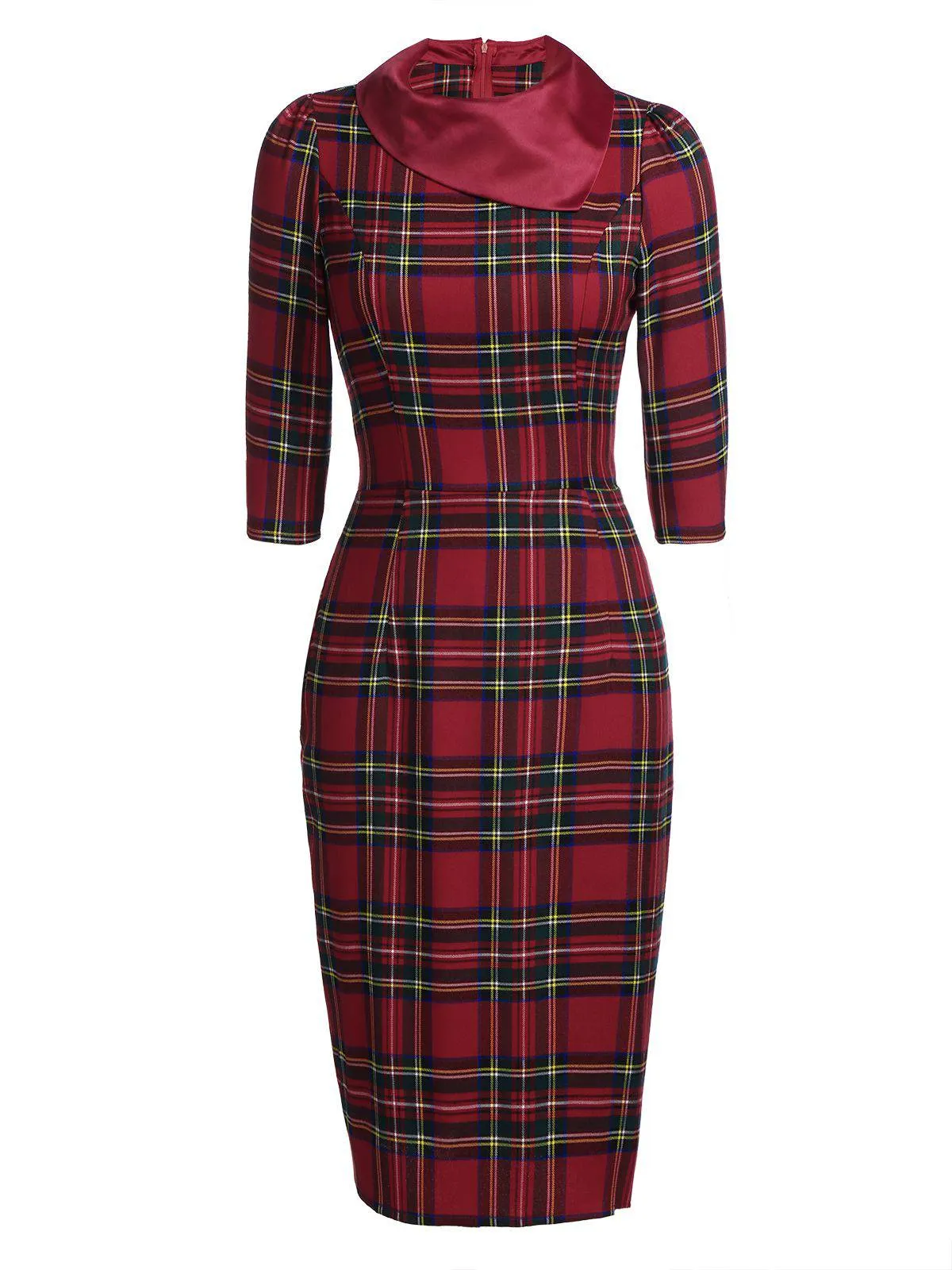 Red 1960s Plaids Bodycon Dress sold by Retro Stage