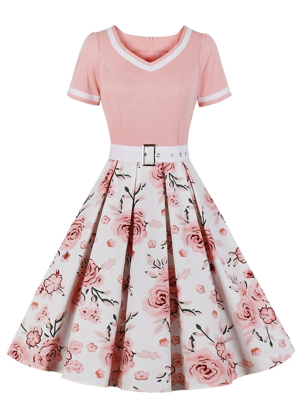1950s Floral Patchwork Swing Dress sold by Retro Stage