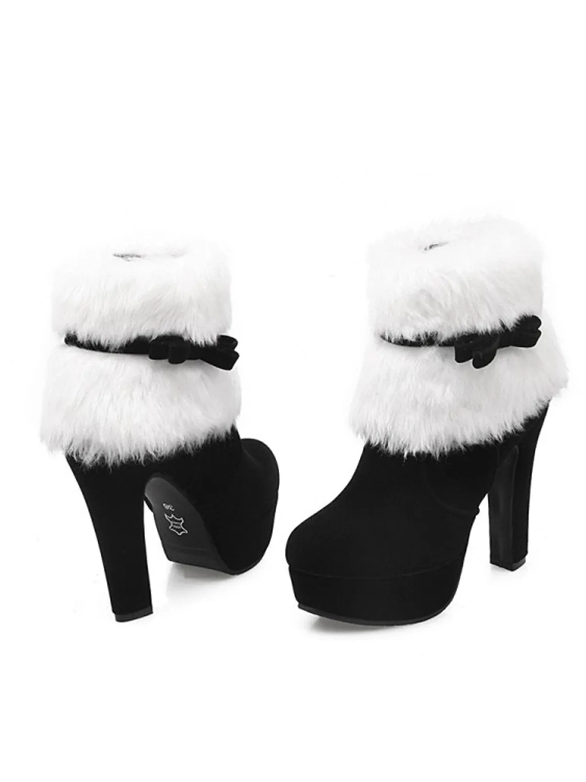 Retro Christmas Short Plush High Heel Shoes sold by Retro Stage product image thumbnail 4