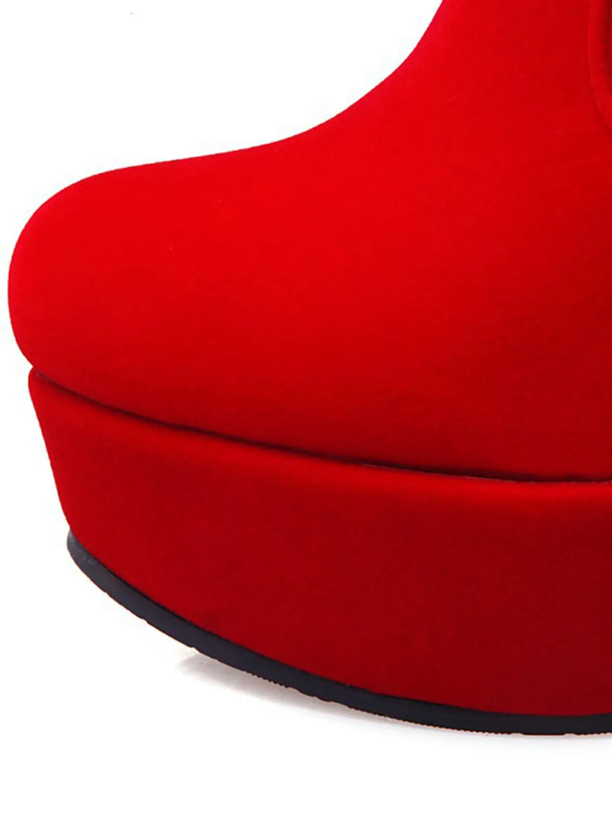 Retro Christmas Short Plush High Heel Shoes sold by Retro Stage product image thumbnail 3