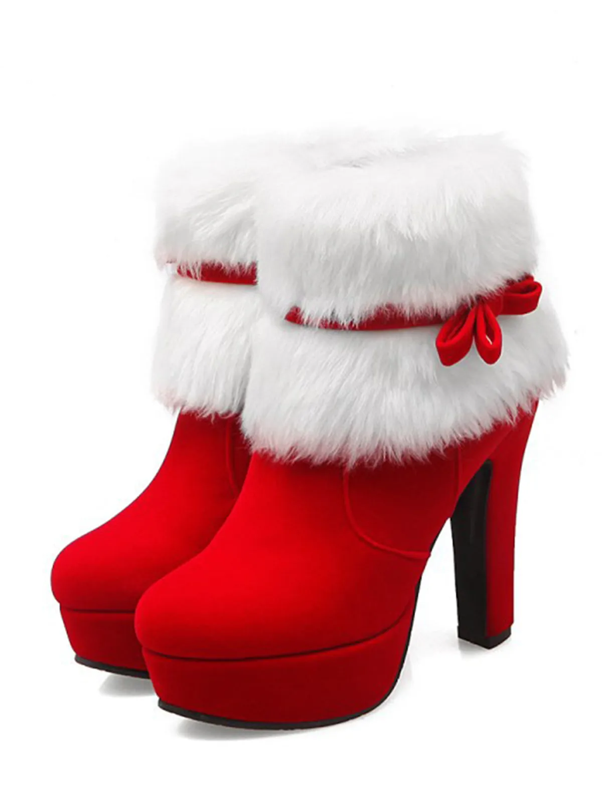 Retro Christmas Short Plush High Heel Shoes sold by Retro Stage