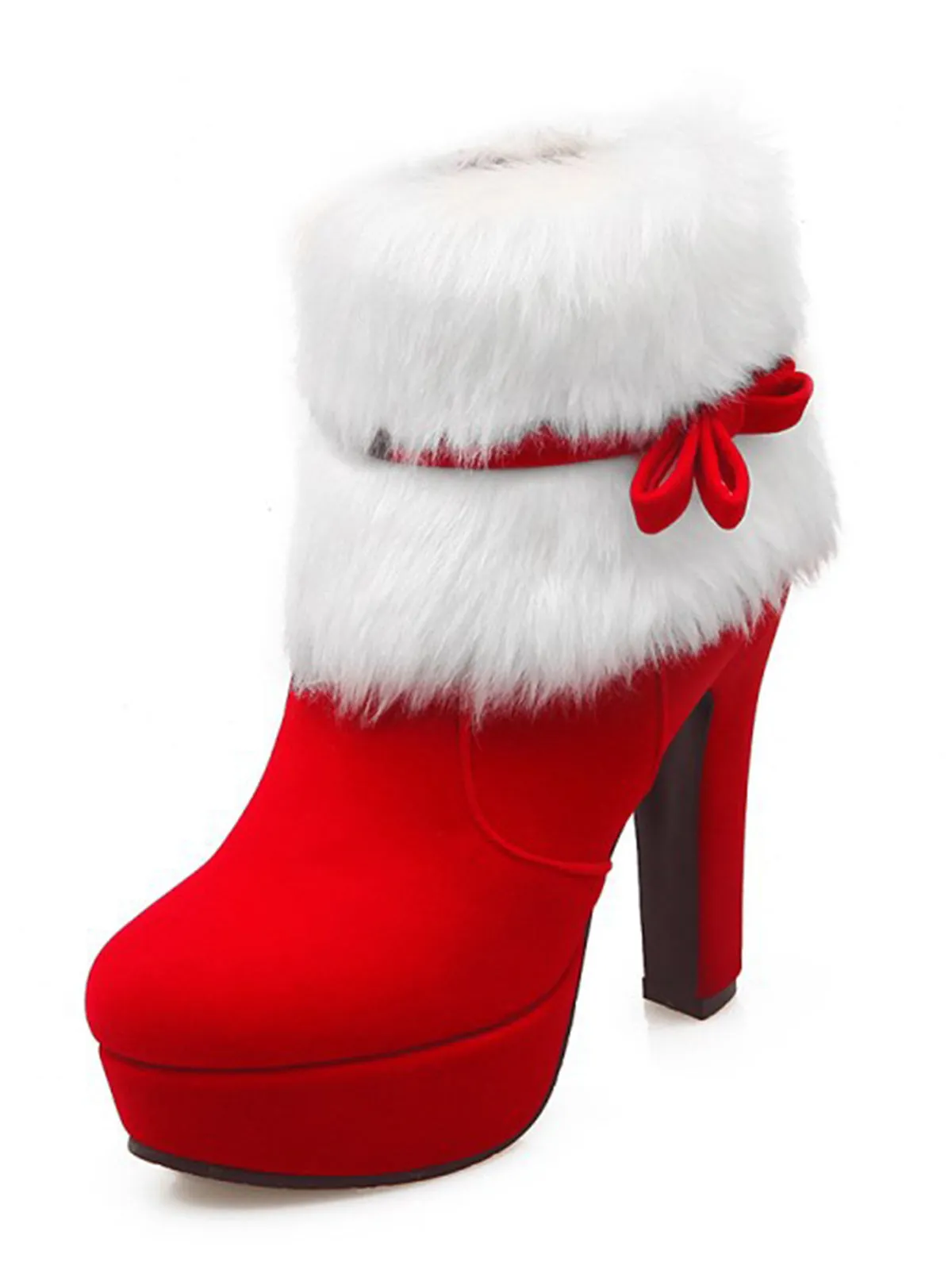 Retro Christmas Short Plush High Heel Shoes sold by Retro Stage product image thumbnail 2