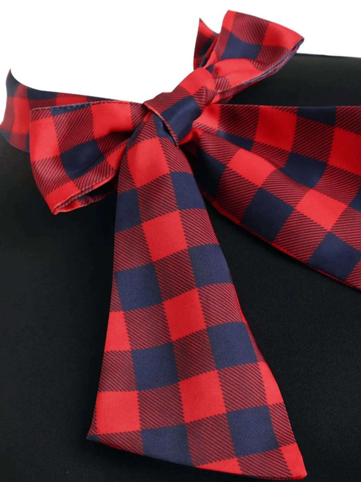 1950s Plaid Patchwork Bow Swing Dress sold by Retro Stage product image thumbnail 4