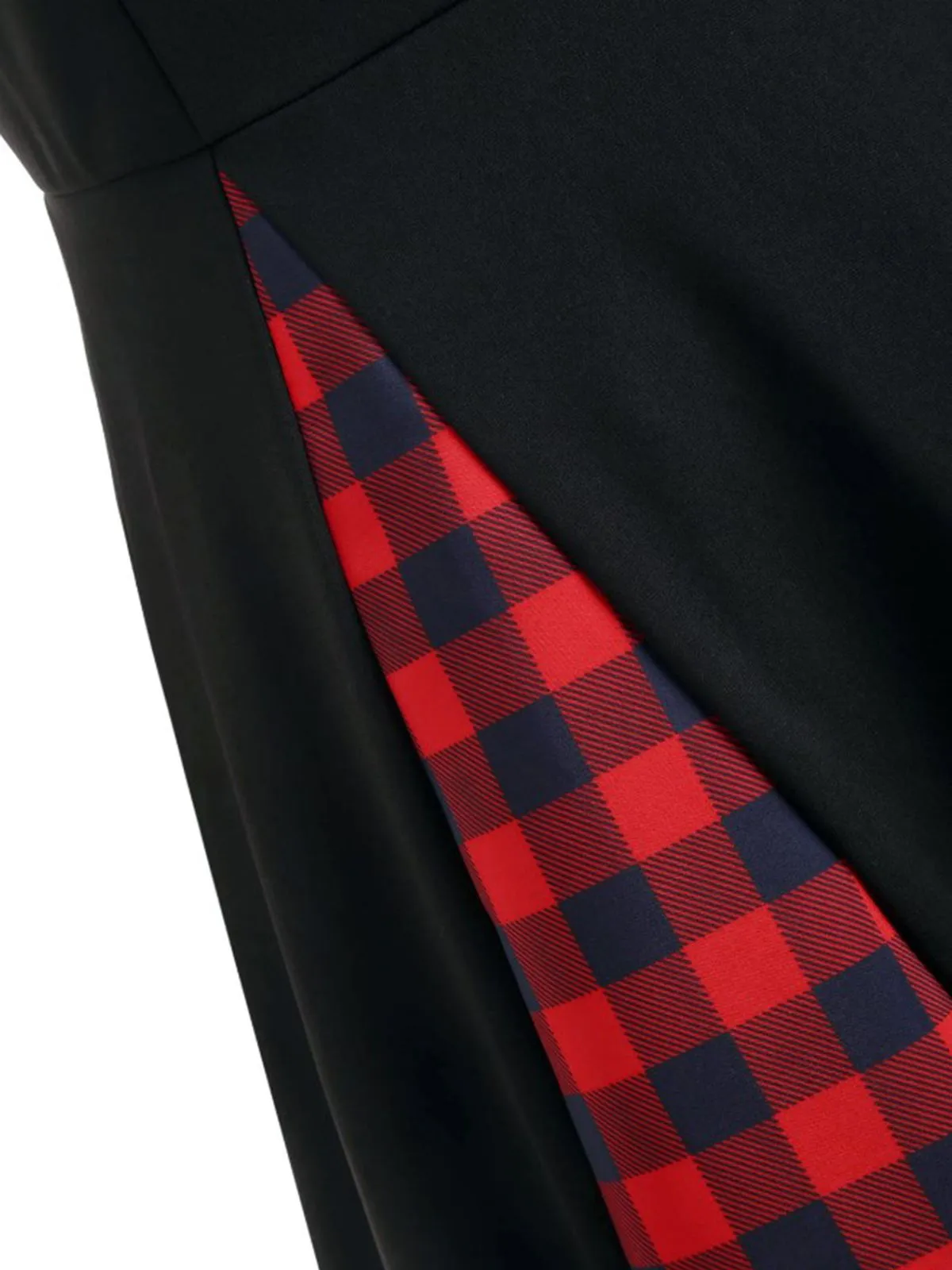 1950s Plaid Patchwork Bow Swing Dress sold by Retro Stage product image thumbnail 5