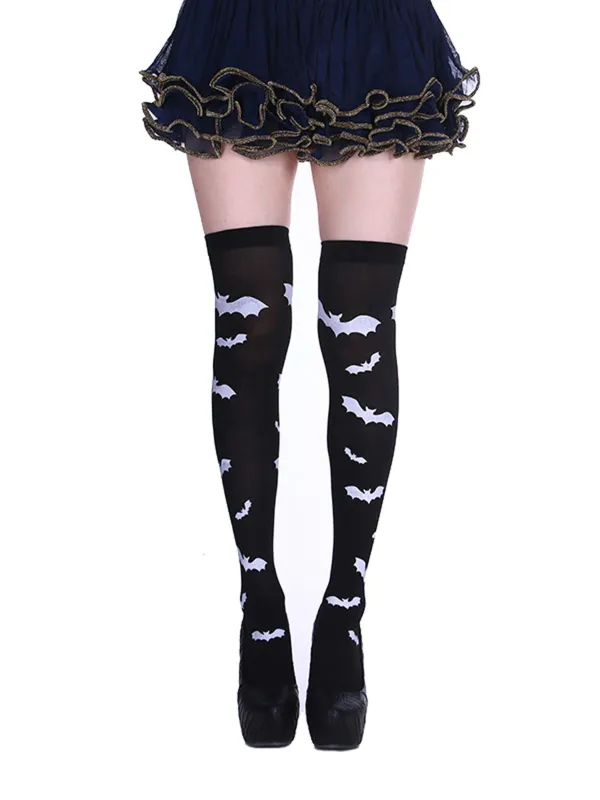 Black 1950s Halloween Knee Socks sold by Retro Stage
