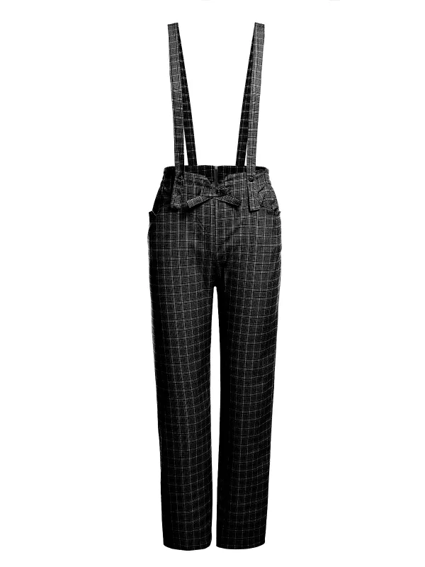 Black 1950s Solid Suspender Pants sold by Retro Stage