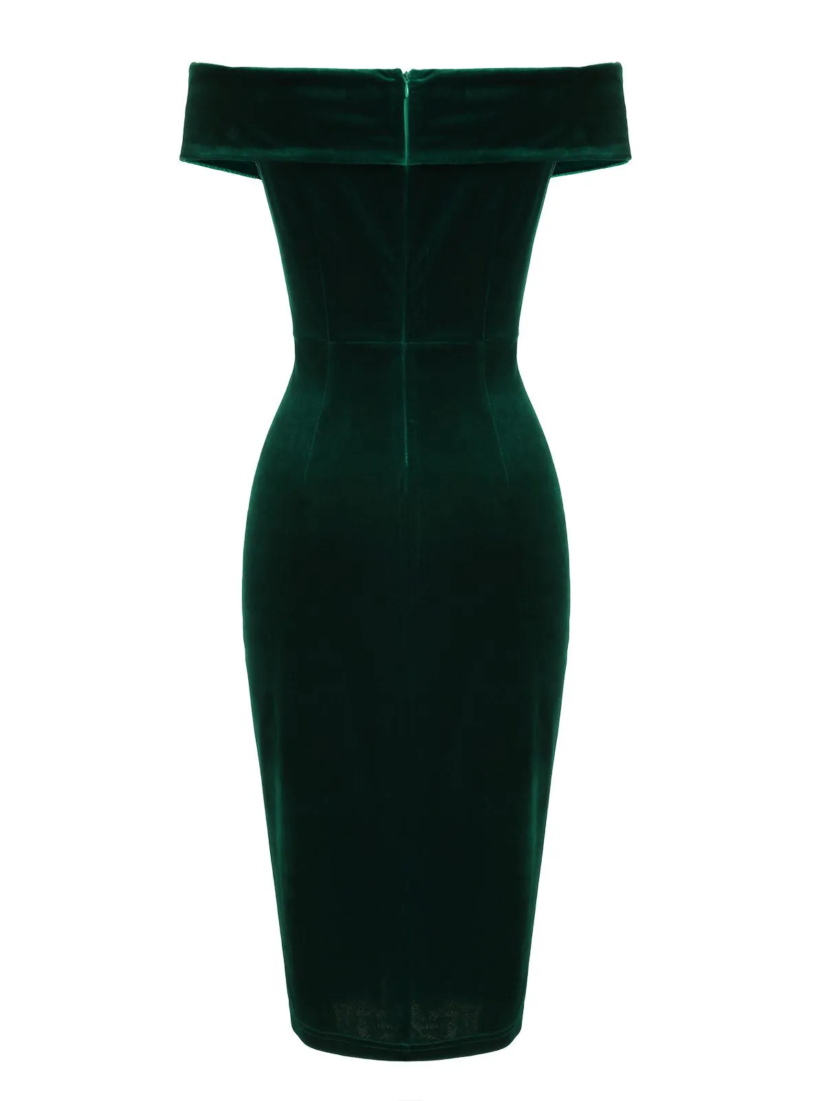 1960s Off Shoulder Velvet Bodycon Vintage Dress sold by Retro Stage product image thumbnail 3