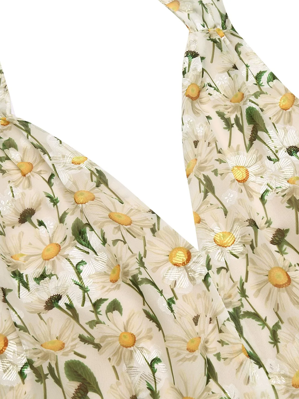 1950s Floral Halter Button Lace-up Romper sold by Retro Stage product image thumbnail 5